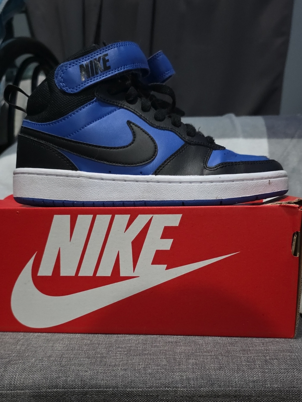 Nike Court Borough Mid 2 Game Royal Black/blue - 5Y/ Womens size 6.5